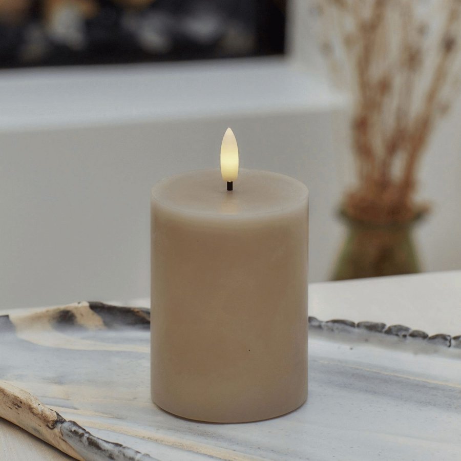 Sirius Sille Stumpekerze LED �7,5/H10 cm, Helles Karamell