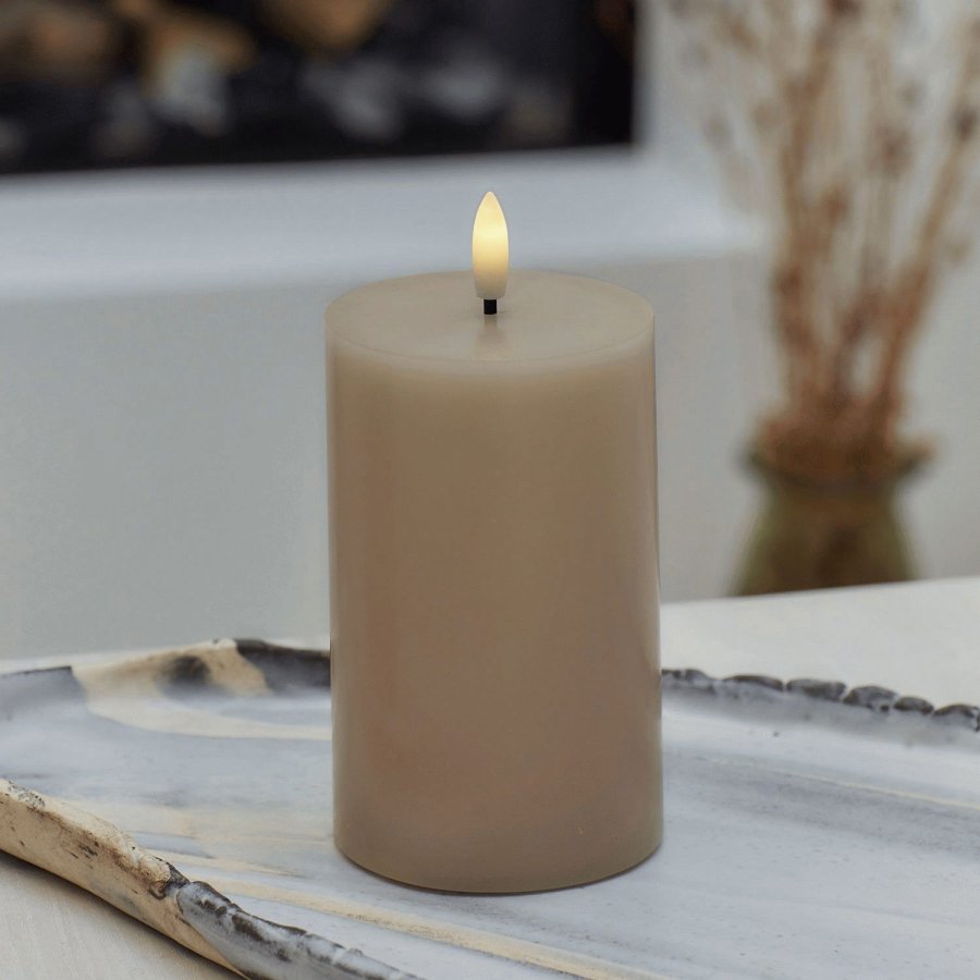 Sirius Sille Stumpekerze LED �7,5/H12,5 cm, Helles Karamell