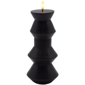Sirius Sille Nordic Sculpture Stumpekerze Geometri LED �9,2/H20,3 cm, Schwarz