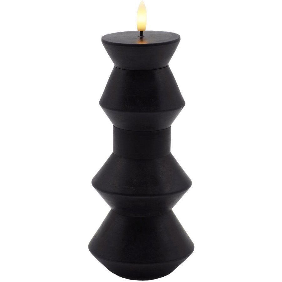 Sirius Sille Nordic Sculpture Stumpekerze Geometri LED �9,2/H20,3 cm, Schwarz