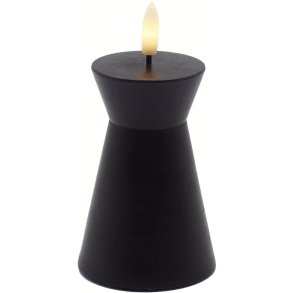 Sirius Sille Nordic Sculpture Stumpekerze Kegel LED �6,7/H10 cm, Schwarz