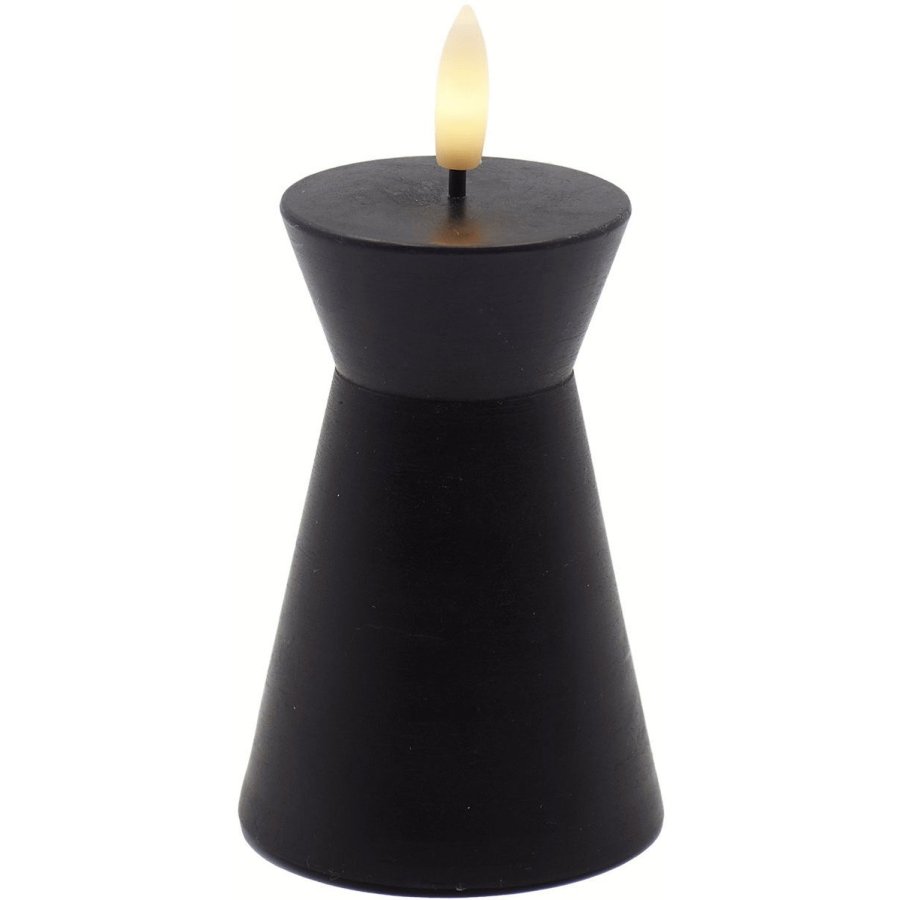 Sirius Sille Nordic Sculpture Stumpekerze Kegel LED �6,7/H10 cm, Schwarz