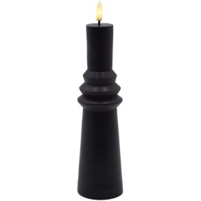 Sirius Sille Nordic Sculpture Stumpekerze Ringet LED �6,1/H21,7 cm, Schwarz