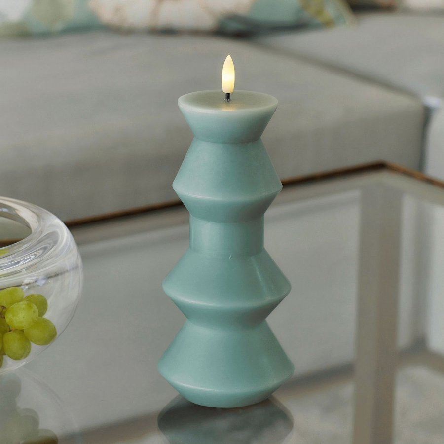 Sirius Sille Nordic Sculpture Bloklys Geometri LED �9,2/H20,3 cm, Sandgr�n