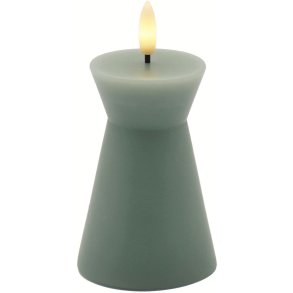 Sirius Sille Nordic Sculpture Stumpekerze Kegel LED �6,7/H10 cm, Sandgr&uuml;n