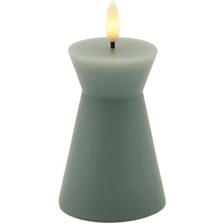 Sirius Sille Nordic Sculpture Stumpekerze Kegel LED �6,7/H10 cm, Sandgr&uuml;n