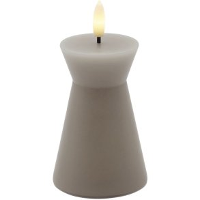 Sirius Sille Nordic Sculpture Stumpekerze Kegel LED �6,7/H10 cm, Warmgrau