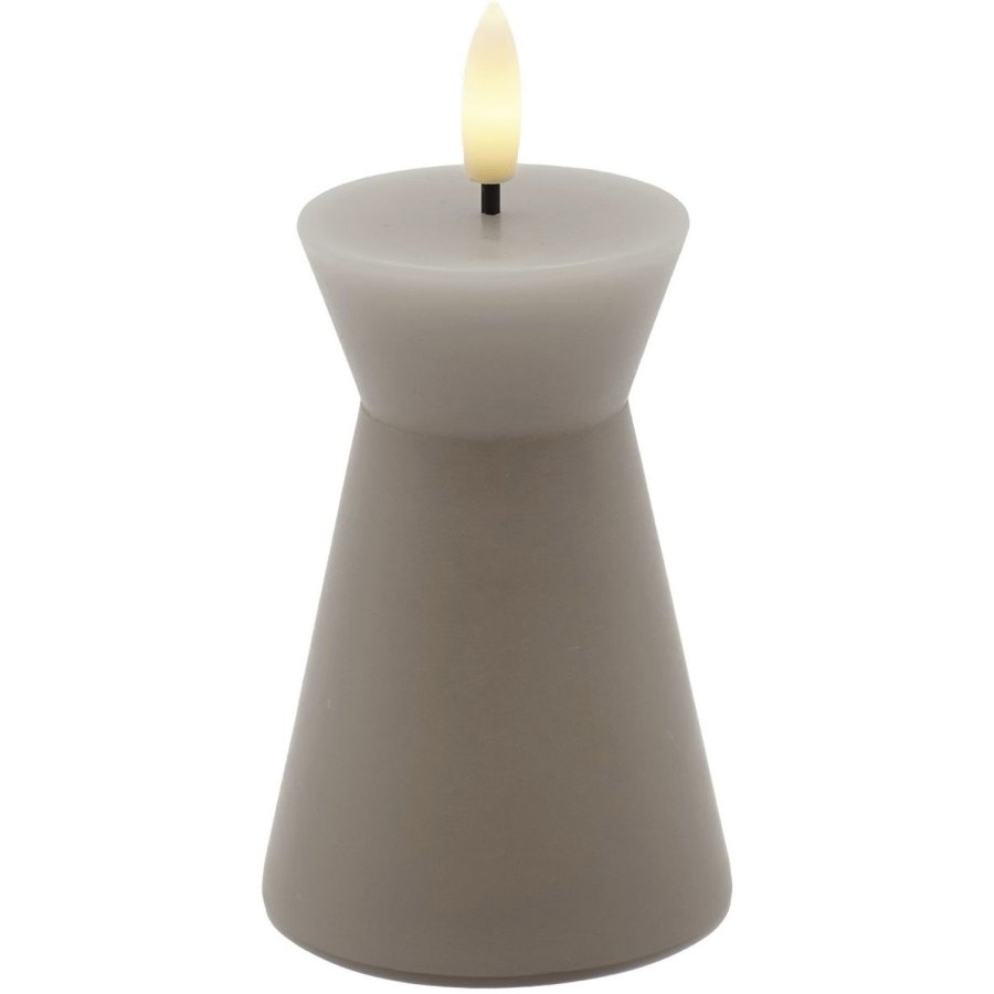 Sirius Sille Nordic Sculpture Stumpekerze Kegel LED �6,7/H10 cm, Warmgrau