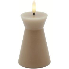 Sirius Sille Nordic Sculpture Stumpekerze Kegel LED �6,7/H10 cm, Helles Karamell