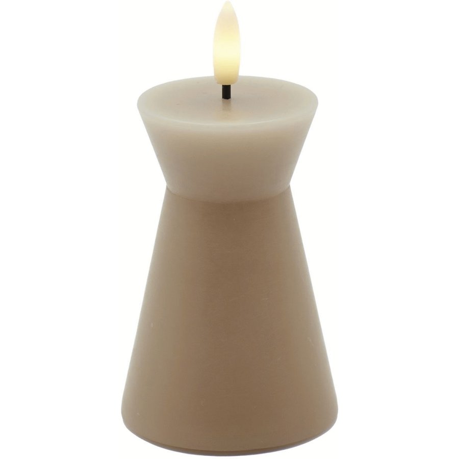 Sirius Sille Nordic Sculpture Stumpekerze Kegel LED �6,7/H10 cm, Helles Karamell