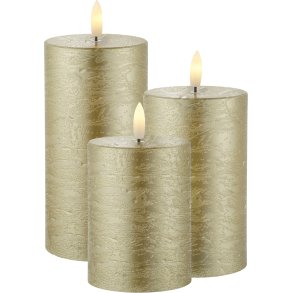 Sirius Sille Bloklys LED 3 stk. �7,5 cm, Guld