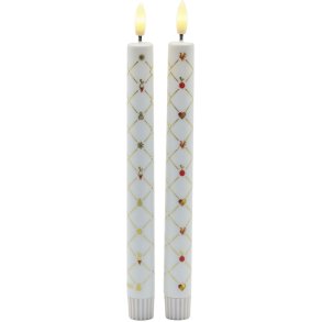 Sirius Elvira Kronelys 2 stk. �2/H25 cm, Hvid