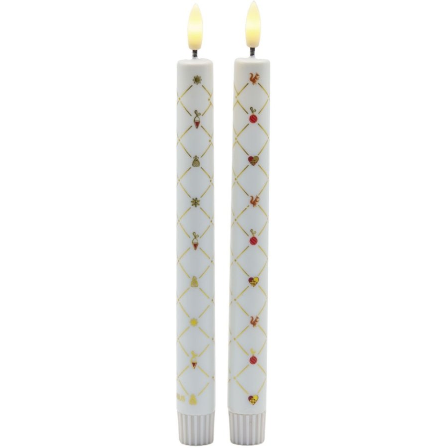 Sirius Elvira Kronelys 2 stk. �2/H25 cm, Hvid