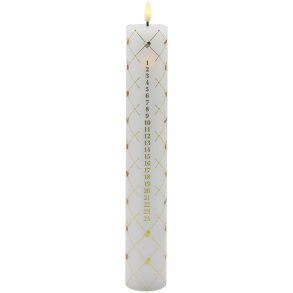 Sirius Elvira Kalenderkerze 2026 LED �4,8/H29 cm, Wei&szlig;