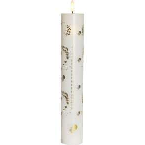 Sirius Sille Adventskaars LED 4,8/H28,9 cm, Wit Met Patroon