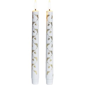 Sirius Sille Dinerkaarsen LED 2 stuks 2/H22 cm, Kerstmotief