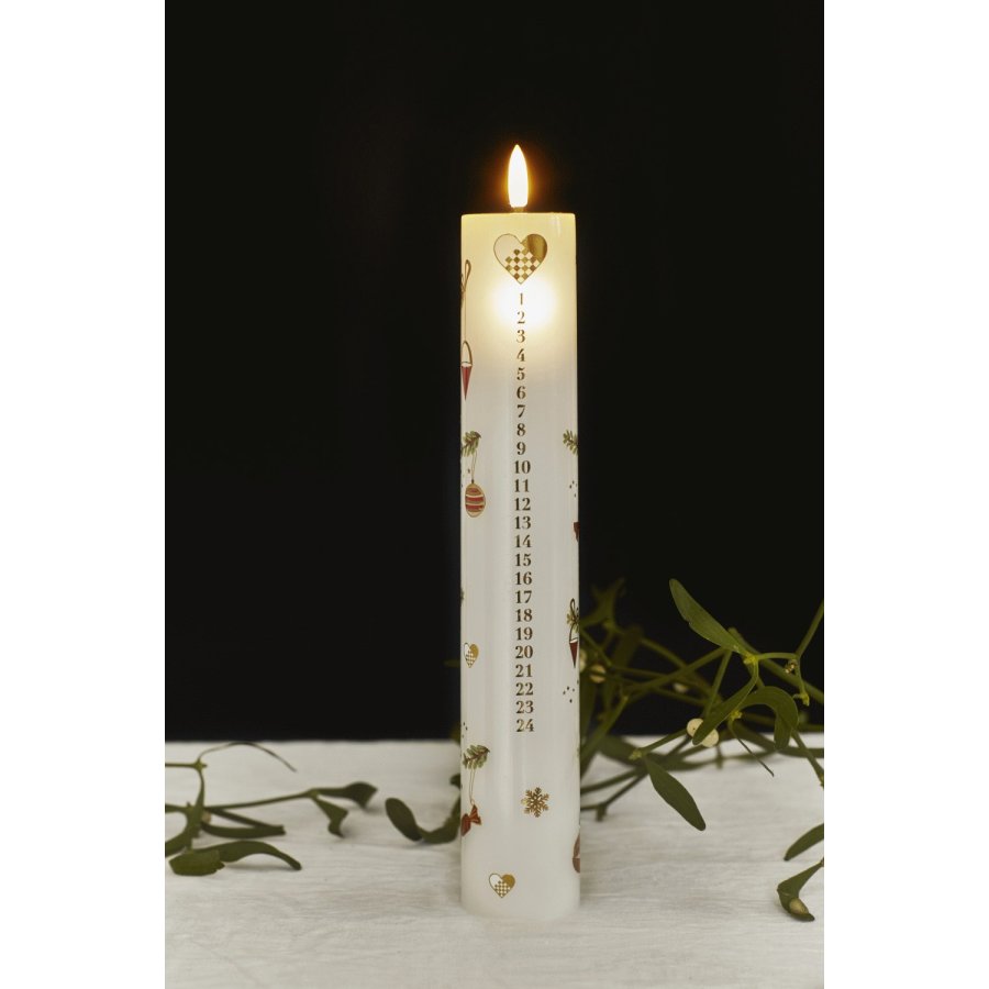 Sirius Mie Kalenderkerze LED 5/H29 cm, Weihnachtsmotiv