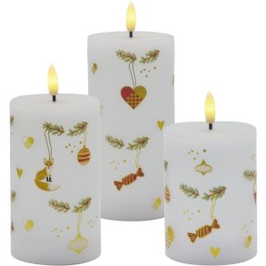 Sirius Mie Bloklys 3 stk. �7,5 cm, Hvid
