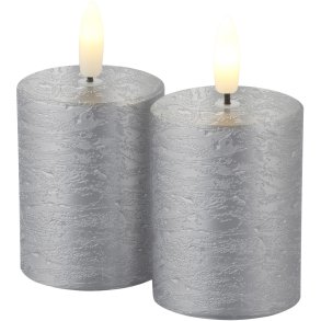 Sirius Sille Bloklys Mini LED 2 stk. H7 cm, Slv