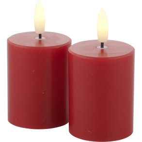 Sirius Sille Bloklys Mini LED 2 stk. H7 cm, Rd