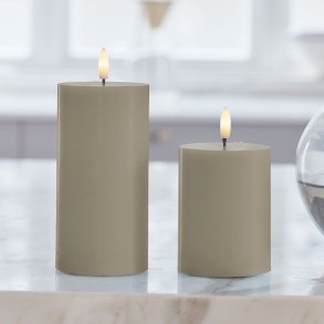 Sirius Sille Bloklys LED Ø7,5/H10 cm, Warm Grey