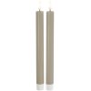 Sirius Sille Kronelys LED 2 stk. 2/H25 cm, Warm Grey