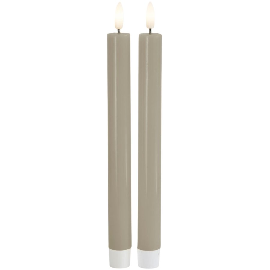 Sirius Sille Kronelys LED 2 stk. 2/H25 cm, Warm Grey