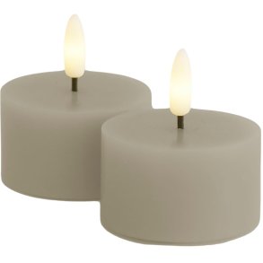 Sirius Sille Fyrfadslys LED 2 stk. Ø6/H3,4 cm, Warm Grey