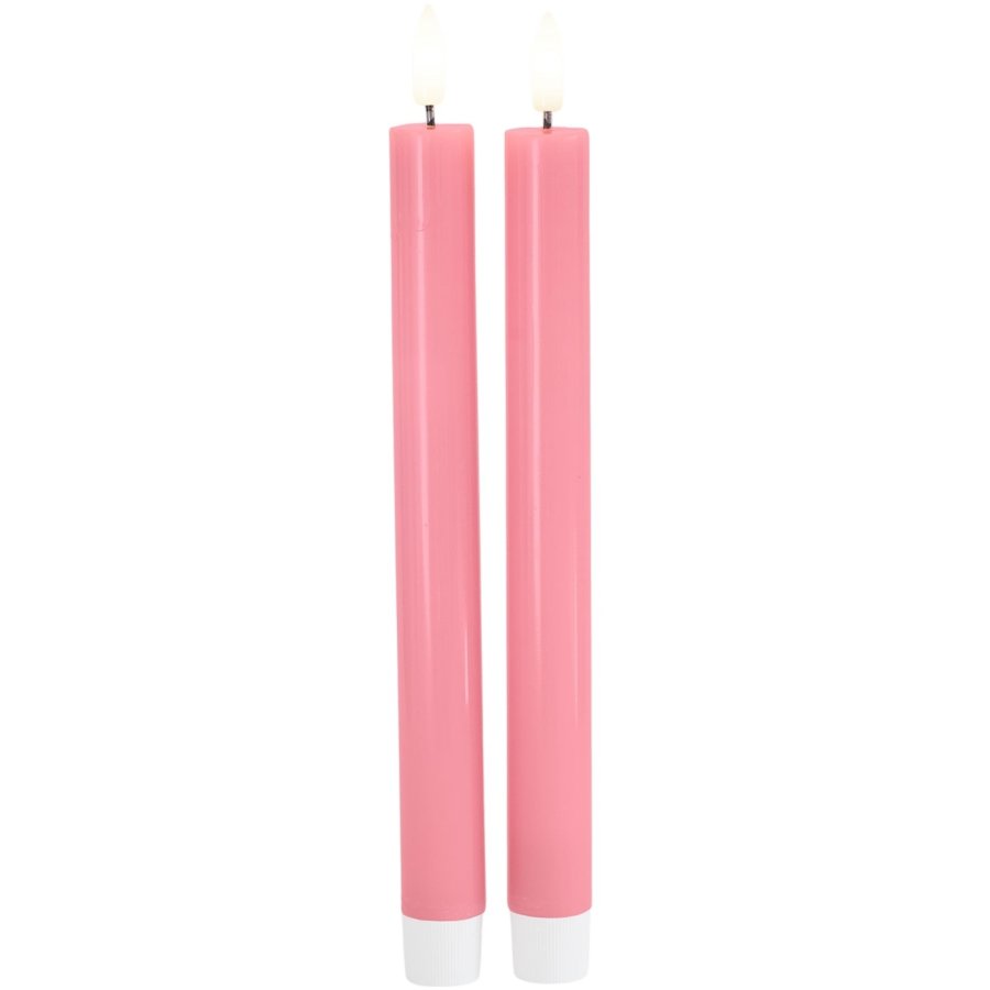 Sirius Sille Kronelys LED 2 stk. 2/H25 cm, Old Rose