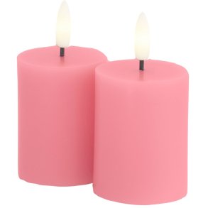 Sirius Sille Bloklys LED 2 stk. 5/H6,5 cm, Old Rose