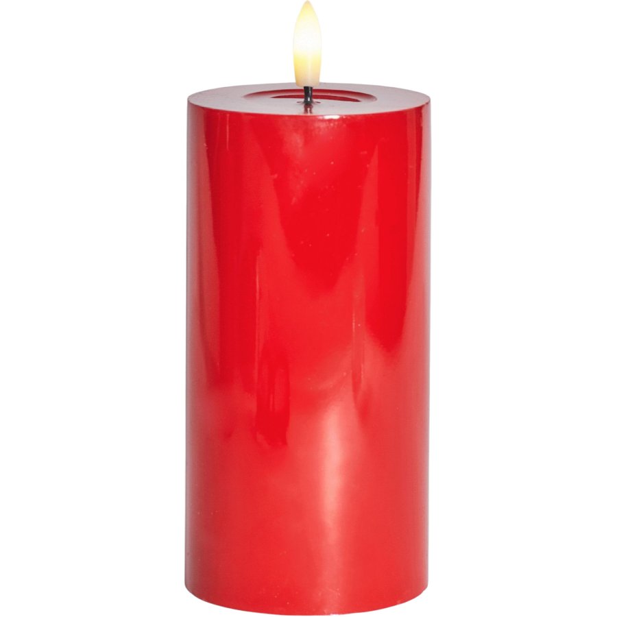 Sirius Sille Stumpenkerze LED 7,5/H15 cm, Rot