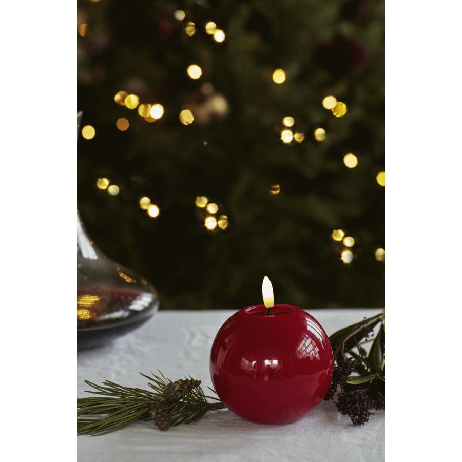 Sirius Sille Kugelkerze LED 9/H10 cm, Rot