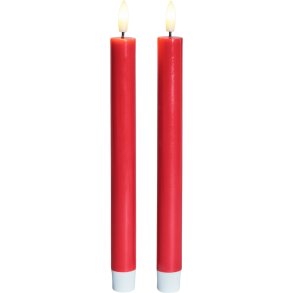 Sirius Sille Dinerkaarsen LED 2 stuks 2/H22 cm, Rood