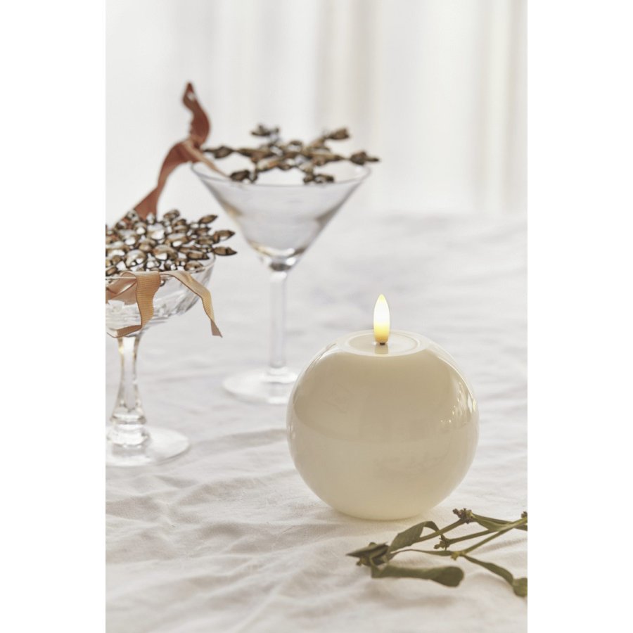 Sirius Sille Kugelkerze LED 9/H10 cm, Ivory