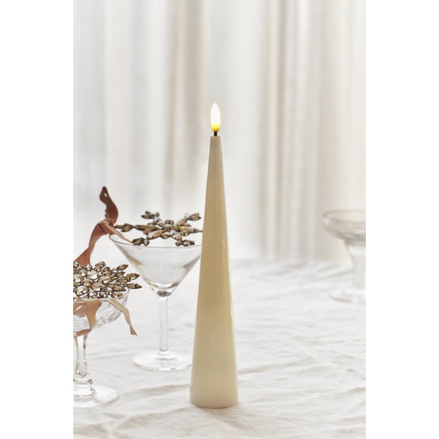 Sirius Sille Kegelkerze LED 4,8/H26 cm, Ivory