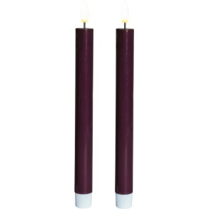 Sirius Sille Dinerkaarsen LED 2 stuks 2/H22 cm, Bordeaux