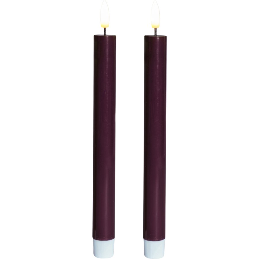 Sirius Sille Stabkerzen LED 2er Set 2/H22 cm, Bordeaux