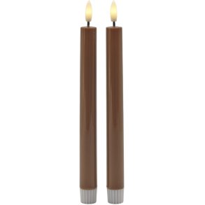 Sirius Sille Kronelys LED 2 stk. �2/H24,5 cm, Toffee