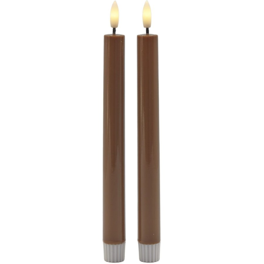 Sirius Sille Kronelys LED 2 stk. �2/H24,5 cm, Toffee