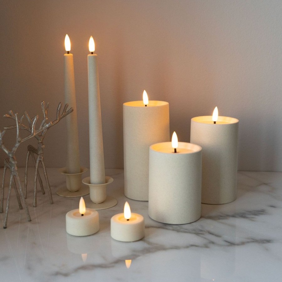 Sirius Sille Kronelys LED 2 stk. �2/H25 cm, Velour/Irory