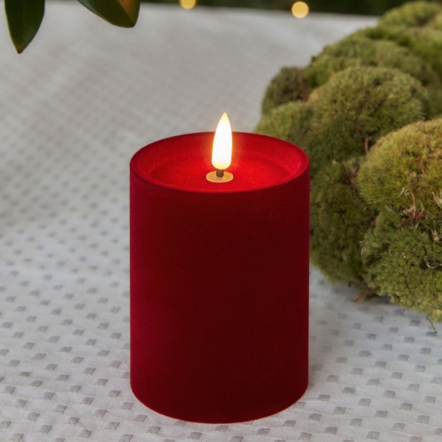 Sirius Sille Bloklys LED �7,5/H10 cm, Velour/Cherry