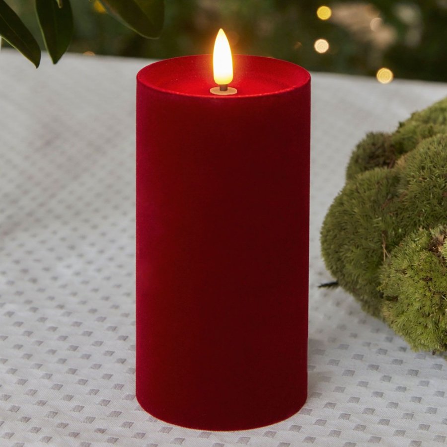 Sirius Sille Bloklys LED �7,5/H15 cm, Velour/Cherry