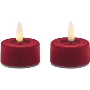 Sirius Sille Fyrfadslys LED 2 stk. �4,5/H2,5 cm, Velour/Cherry