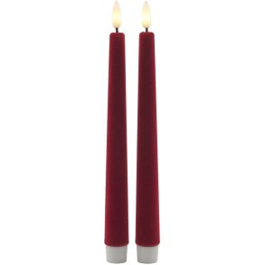 Sirius Sille Kronelys LED 2 stk. �2/H25 cm, Velour/Cherry