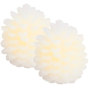 Sirius Clara Lysdekoration Kogle 2 stk. H10 cm, Hvid