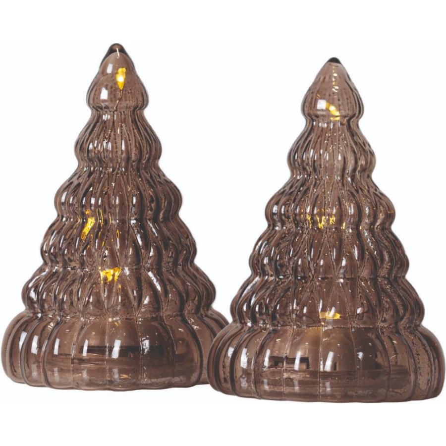 Sirius Lucy Lichtdekoration Baum 2er Set H9 cm, Dark Oak