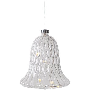 Sirius Luna Lysdekoration Klokke H10 cm, Klar/Hvid