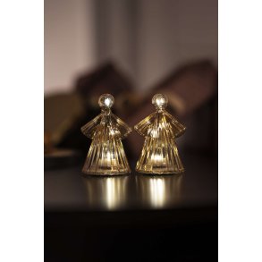 Sirius Alberte Lysdekoration Engel 2 stk. H10 cm, Amber