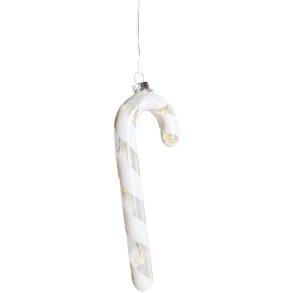 Sirius Hannah Lysdekoration Sukkerstang H14 cm, Klar/Hvid