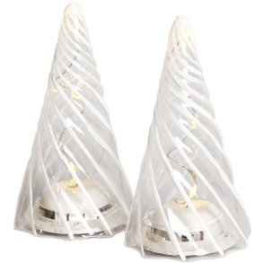 Sirius Vilma Helle Dekoration Holz LED 2er Set H11 cm, Weiß